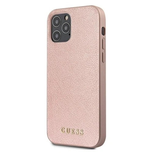 Etui Guess GUHCP12MIGLRG Apple iPhone 12/12 Pro różowo-złoty/rose gold hardcase Iridescent