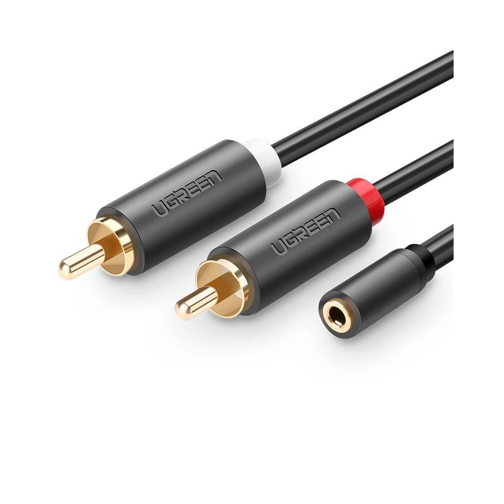 Wholesale UGREEN AV102 2x RCA cable (Cinch) jack 3.5 mm 10m (black) - UGR501BLK - {ean13} - Hurt