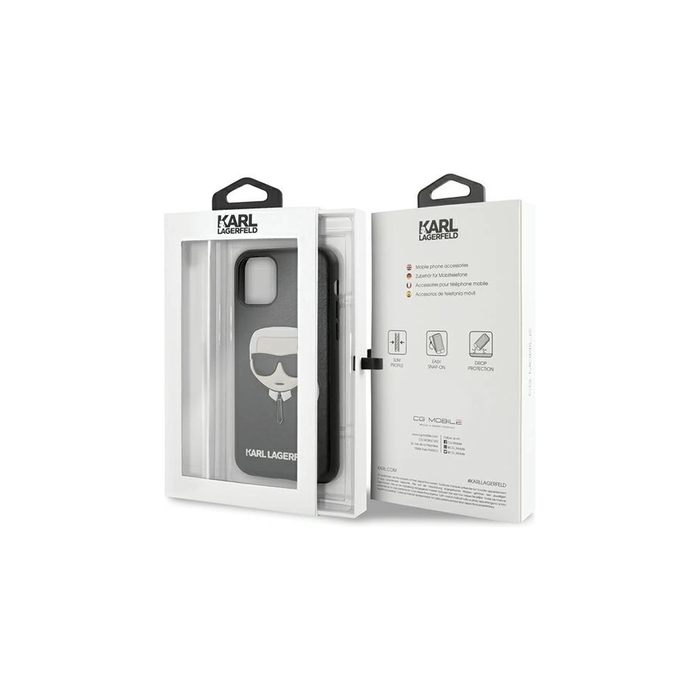 Wholesale Karl Lagerfeld KLHCN58KHBK Apple iPhone 11 Pro black hardcase Ikonik Karl`s Head - KLD421BLK - {ean13} - Hurt