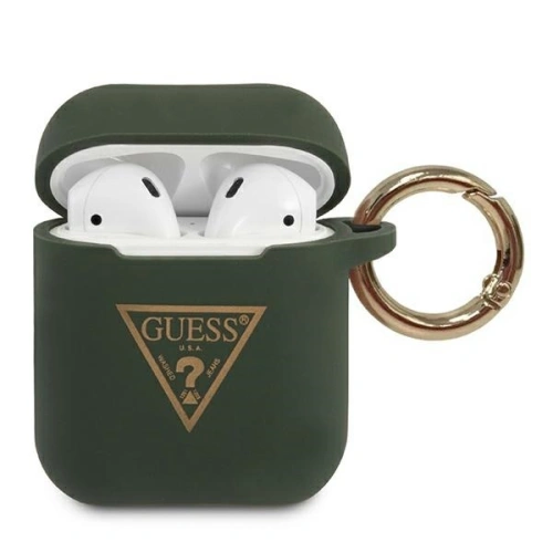 Etui Guess GUACA2LSTLKA Apple AirPods cover khaki Silicone Triangle Logo