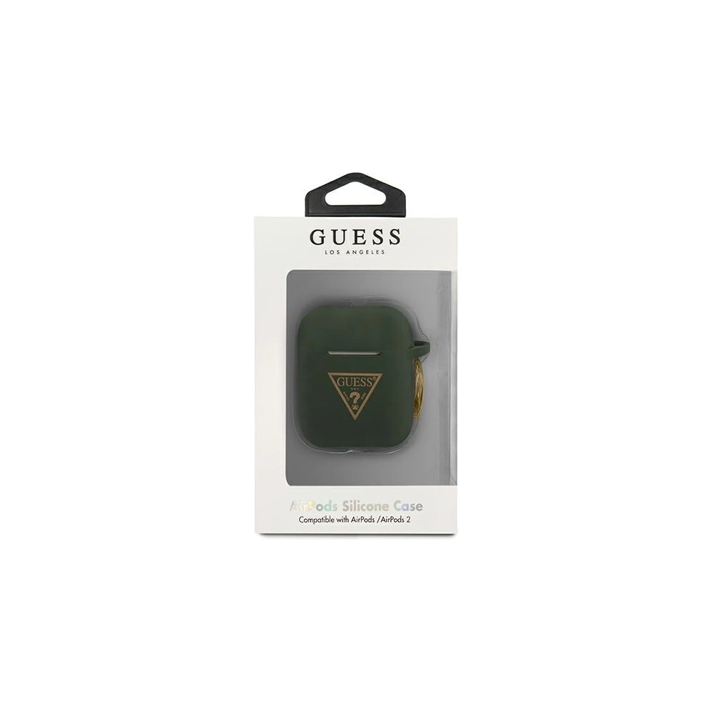 Hurtownia GSM - Etui Guess GUACA2LSTLKA Apple AirPods cover khaki Silicone Triangle Logo - GUE789KHA - {ean13} - Hurt