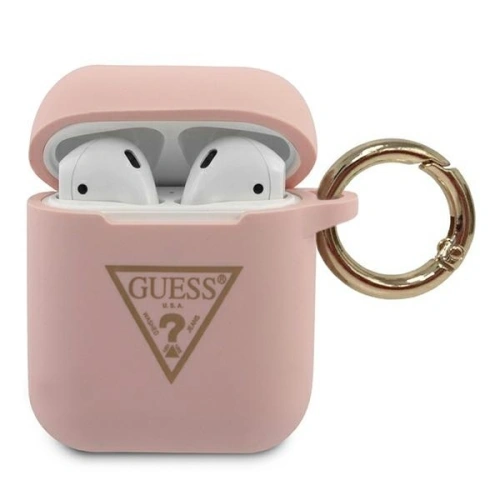 Etui Guess GUACA2LSTLPI Apple AirPods cover różowy/pink Silicone Triangle Logo