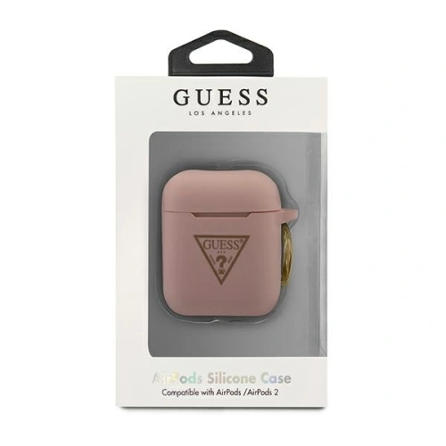 Etui Guess GUACA2LSTLPI Apple AirPods cover różowy/pink Silicone Triangle Logo