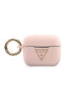 Etui Guess GUACAPLSTLPI Apple AirPods Pro Hülle rosa/pink Silikon Dreieckslogo