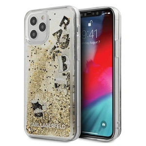 Etui Karl Lagerfeld KLHCP12MROGO Apple iPhone 12/12 Pro gold hartschale Glitter Charms