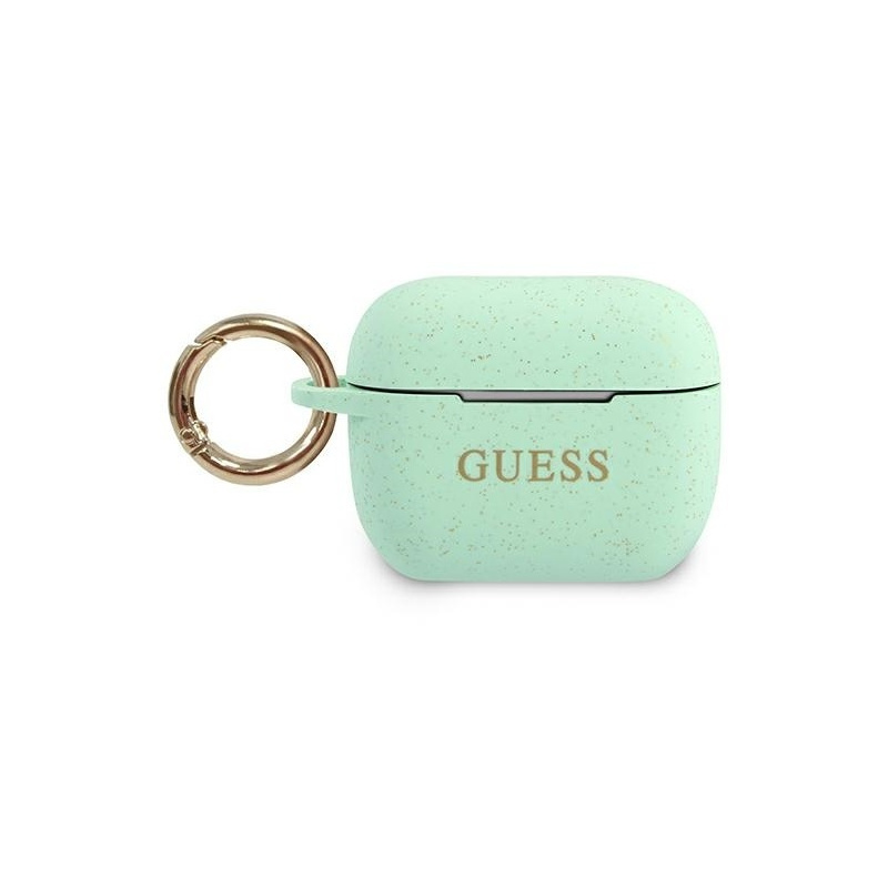 Guess Distributor - 3700740494394 - GUE794GRN - Guess GUACAPSILGLGN Apple AirPods Pro cover green Silicone Glitter - B2B homescreen