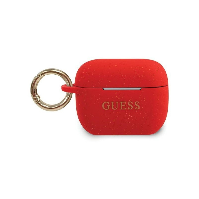 Guess Distributor - 3700740493656 - GUE796RED - Guess GUACAPSILGLRE Apple AirPods Pro cover red Silicone Glitter - B2B homescreen