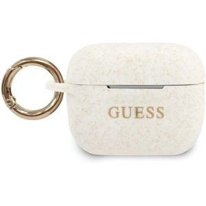 Etui Guess GUACAPSILGLWH Apple AirPods Pro cover biały/white Silicone Glitter