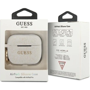 Etui Guess GUACAPSILGLWH Apple AirPods Pro cover biały/white Silicone Glitter