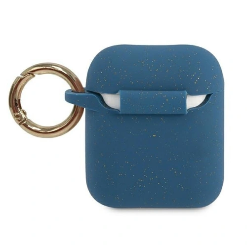 Etui Guess GUACCSILGLBL Apple AirPods cover niebieski/blue Silicone Glitter