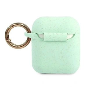 Guess GUACCSILGLGN Apple AirPods cover green Silicone Glitter
