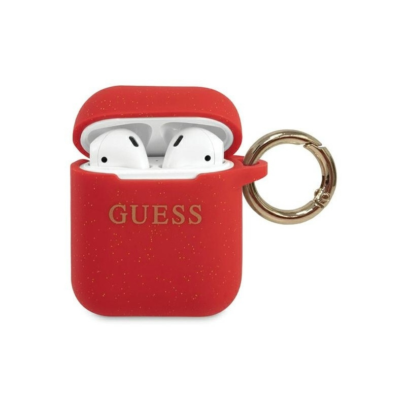 Guess Distributor - 3700740493649 - GUE801RED - Guess GUACCSILGLRE Apple AirPods cover red Silicone Glitter - B2B homescreen