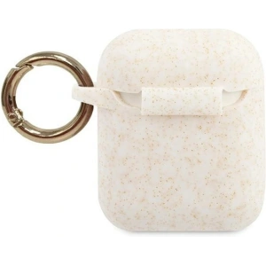 Guess GUACCSILGLWH Apple AirPods cover white Silicone Glitter