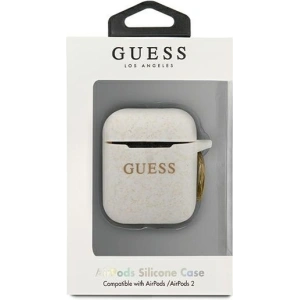 Hurtownia GSM - Etui Guess GUACCSILGLWH Apple AirPods cover biały/white Silicone Glitter - GUE802WHT - {ean13} - Hurt