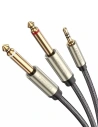 Przewód UGREEN AV126 - TRS 3.5 mm do 2x TS 6.35 mm - 2m (szary)
