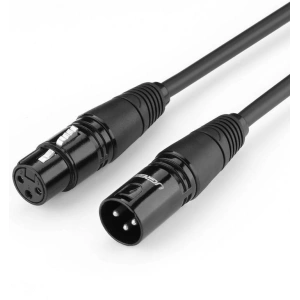 Przewód UGREEN AV130 - XLR żeński do XLR męski - 5m (czarny)
