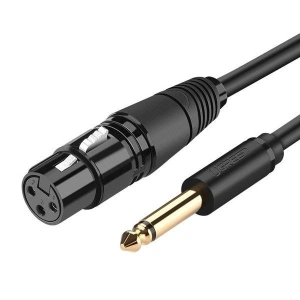 Przewód UGREEN AV131 - XLR żeński do jack 6.35 męski - 2m (czarny)