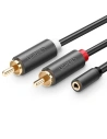 UGREEN AV102 2x RCA cable (Cinch) jack 3.5 mm 2m (black)