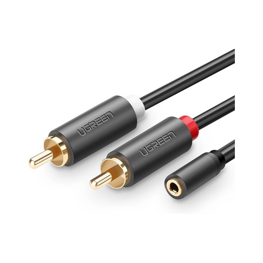 Hurtownia GSM - Przewód UGREEN AV102 2x RCA (Cinch) jack 3.5 mm 2m (czarny) - UGR543BLK - {ean13} - Hurt