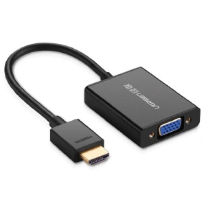 UGREEN MM102 Adapter HDMI do VGA z audio (czarny)