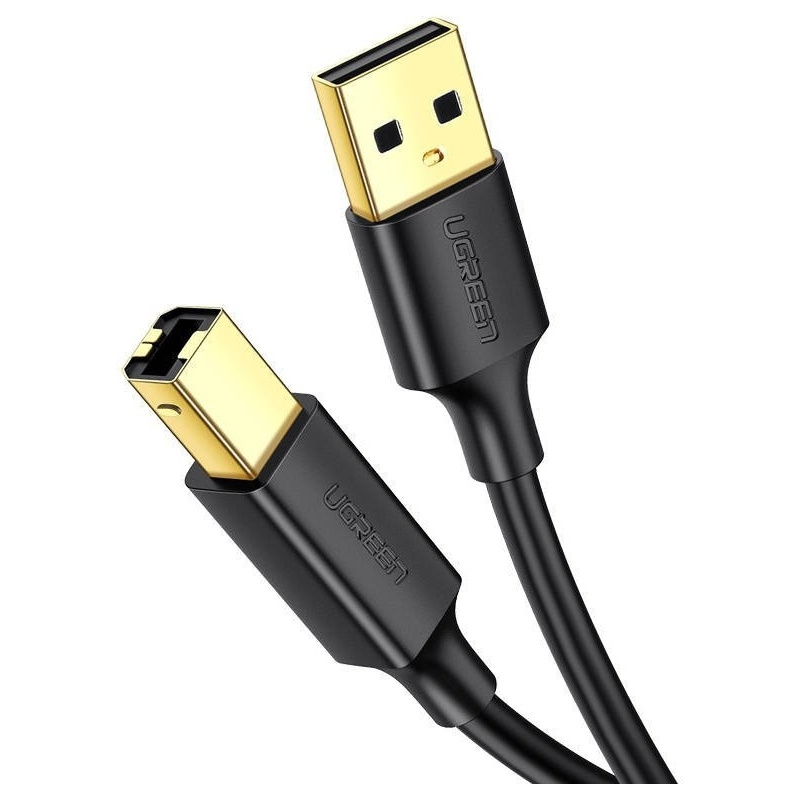 Hurtownia Ugreen - 6957303813506 - UGR558BLK - Kabel USB 2.0 A-B UGREEN US135 do drukarki, pozłacany, 1.5m (czarny) - B2B homescreen