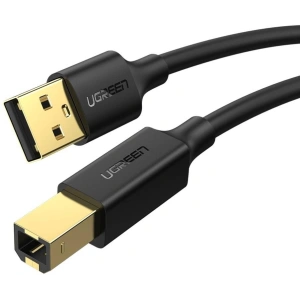 Kabel USB 2.0 A-B UGREEN US135 do drukarki, pozłacany, 2m (czarny)