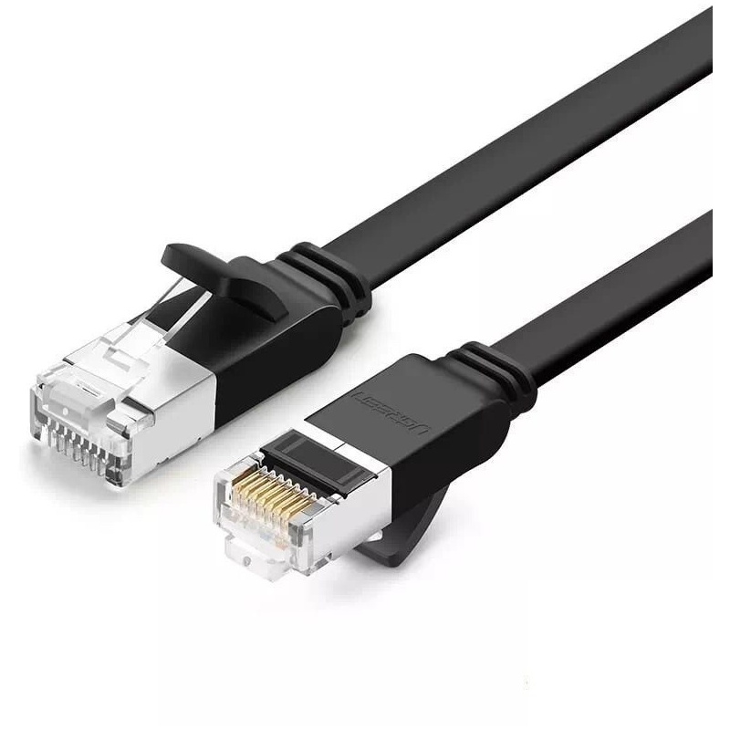 Hurtownia Ugreen - 6957303851881 - UGR570BLK - Płaski kabel sieciowy UGREEN z metalowymi wtyczkami, Ethernet RJ45, Cat.6, UTP, 8m (czarny) - B2B homescreen