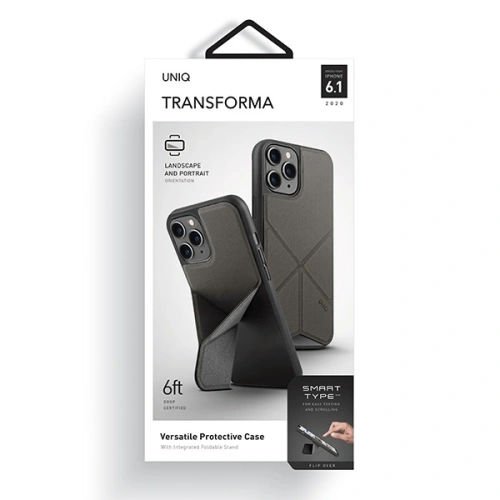 Etui UNIQ Transforma Apple iPhone 12/12 Pro szary/charcoal grey