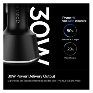Spigen PC1800 2-port Car Charger PD 30W QC 3.0 Black