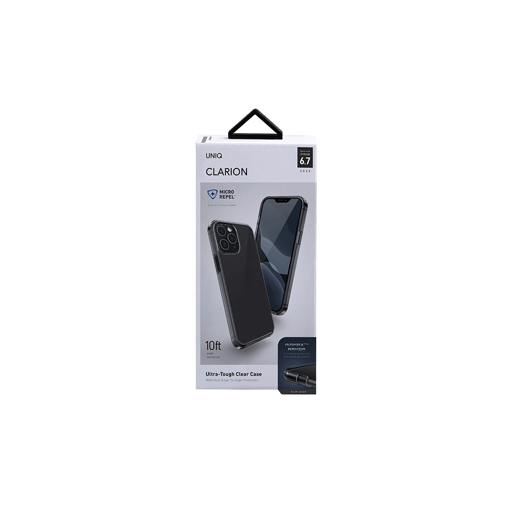 Wholesale UNIQ Clarion Apple iPhone 12 Pro Max vapour smoke Antimicrobial - UNIQ297BLK - {ean13} - Hurt