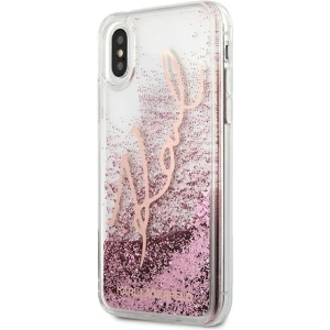 Hurtownia GSM - Etui Karl Lagerfeld KLHCPXTRKSRG Apple iPhone X/XS różowo-złoty/rose gold Glitter Signature - KLD439RS - {ean13} - Hurt