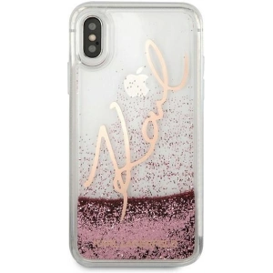 Hurtownia GSM - Etui Karl Lagerfeld KLHCPXTRKSRG Apple iPhone X/XS różowo-złoty/rose gold Glitter Signature - KLD439RS - {ean13} - Hurt
