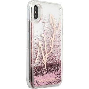 Hurtownia GSM - Etui Karl Lagerfeld KLHCPXTRKSRG Apple iPhone X/XS różowo-złoty/rose gold Glitter Signature - KLD439RS - {ean13} - Hurt