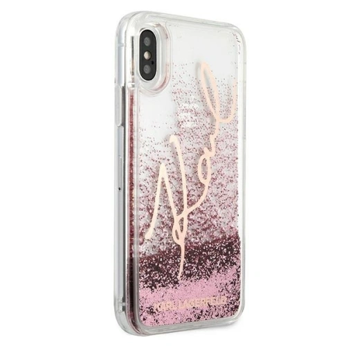 Etui Karl Lagerfeld KLHCPXTRKSRG Apple iPhone X/XS różowo-złoty/rose gold Glitter Signature