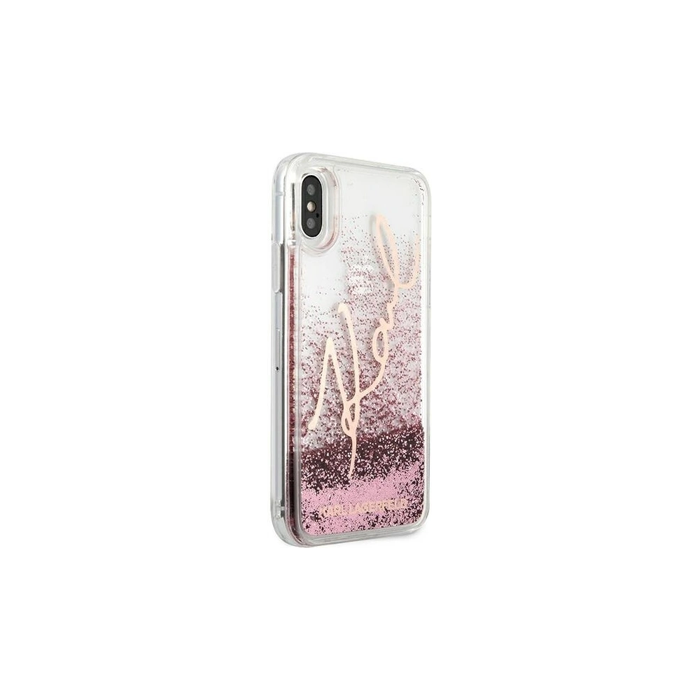 Wholesale Karl Lagerfeld KLHCPXTRKSRG Apple iPhone X/XS rose gold Glitter Signature - KLD439RS - {ean13} - Hurt