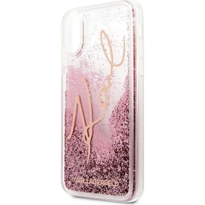Hurtownia GSM - Etui Karl Lagerfeld KLHCPXTRKSRG Apple iPhone X/XS różowo-złoty/rose gold Glitter Signature - KLD439RS - {ean13} - Hurt
