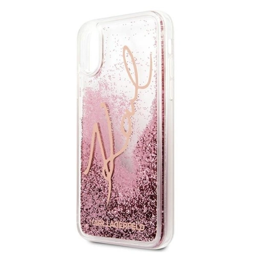 Etui Karl Lagerfeld KLHCPXTRKSRG Apple iPhone X/XS różowo-złoty/rose gold Glitter Signature