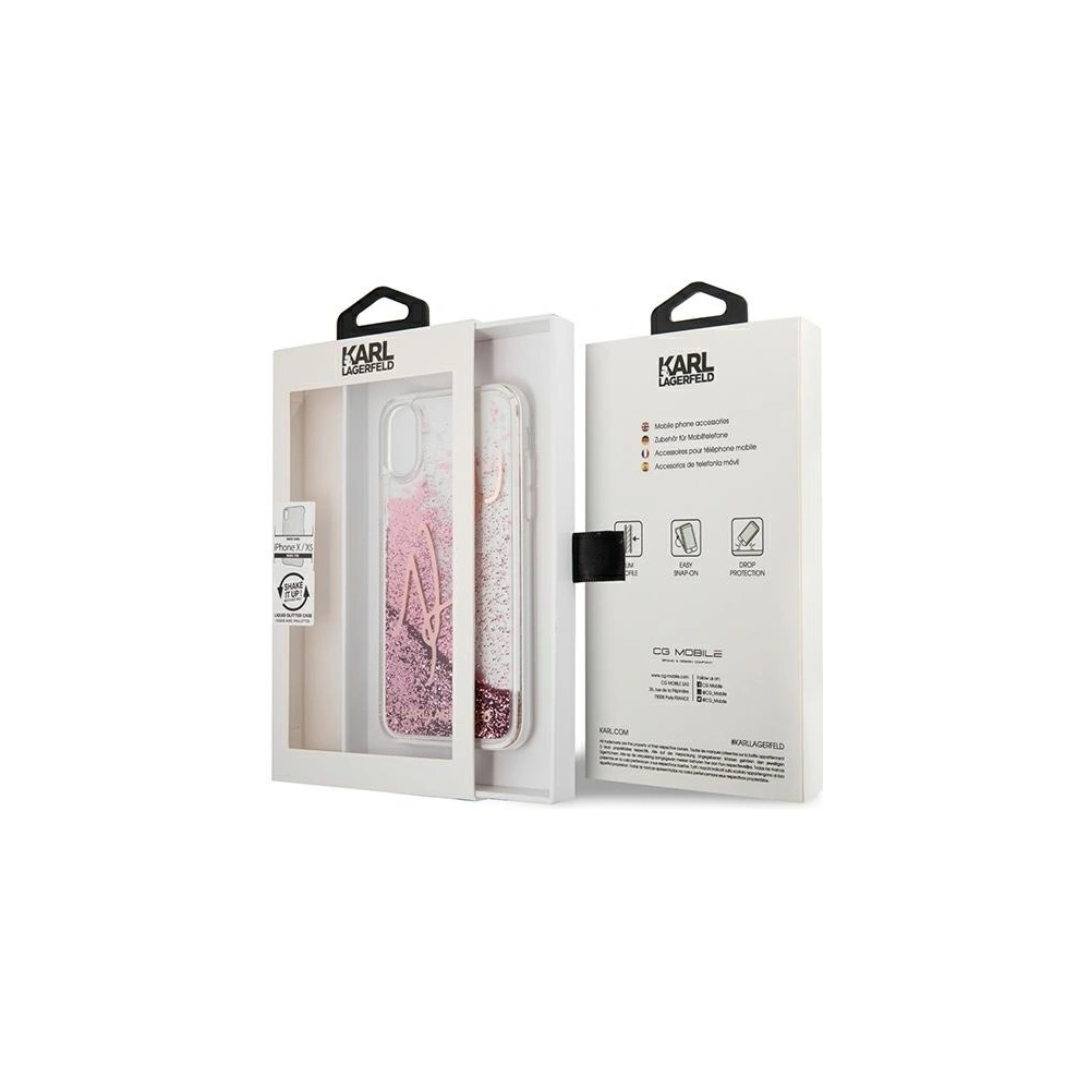 Wholesale Karl Lagerfeld KLHCPXTRKSRG Apple iPhone X/XS rose gold Glitter Signature - KLD439RS - {ean13} - Hurt