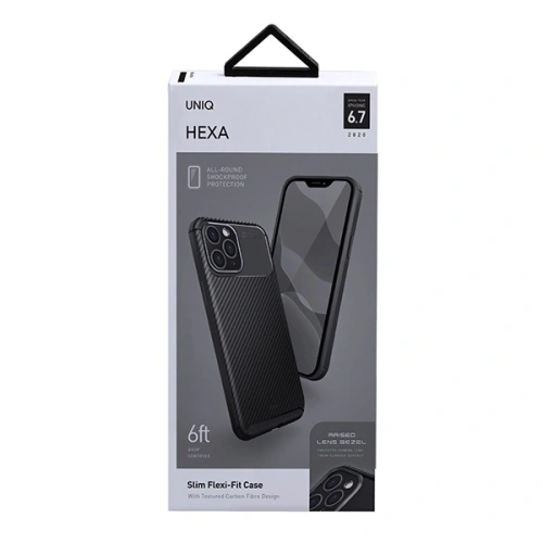 Etui UNIQ Hexa Apple iPhone 12 Pro Max czarny/midnight black