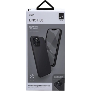Hurtownia GSM - Etui UNIQ Lino Hue Apple iPhone 12 Pro Max czarny/ink black Antimicrobial - UNIQ333BLK - {ean13} - Hurt