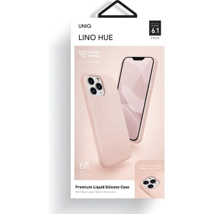 Etui UNIQ Lino Hue Apple iPhone 12/12 Pro różowy/blush pink Antimicrobial