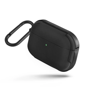 Etui UNIQ Valencia Apple AirPods Pro czarny/midnight black Antimicrobial