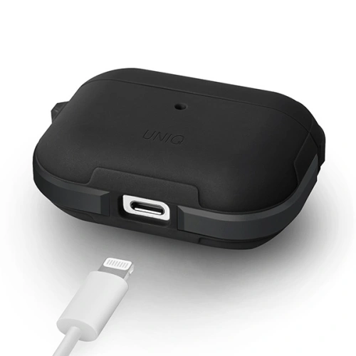 Etui UNIQ Valencia Apple AirPods Pro czarny/midnight black Antimicrobial