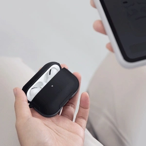 Etui UNIQ Valencia Apple AirPods Pro czarny/midnight black Antimicrobial