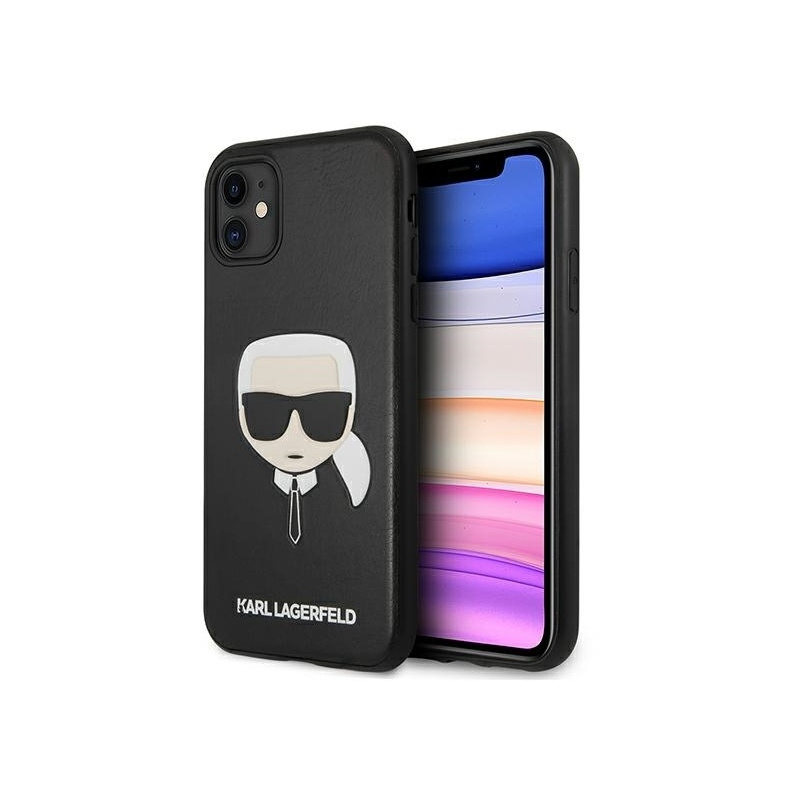 Karl Lagerfeld Distributor - 3700740462423 - KLD435BLK - Karl Lagerfeld KLHCN61KHBK Apple iPhone 11 black hardcase Ikonik Karl`s Head - B2B homescreen