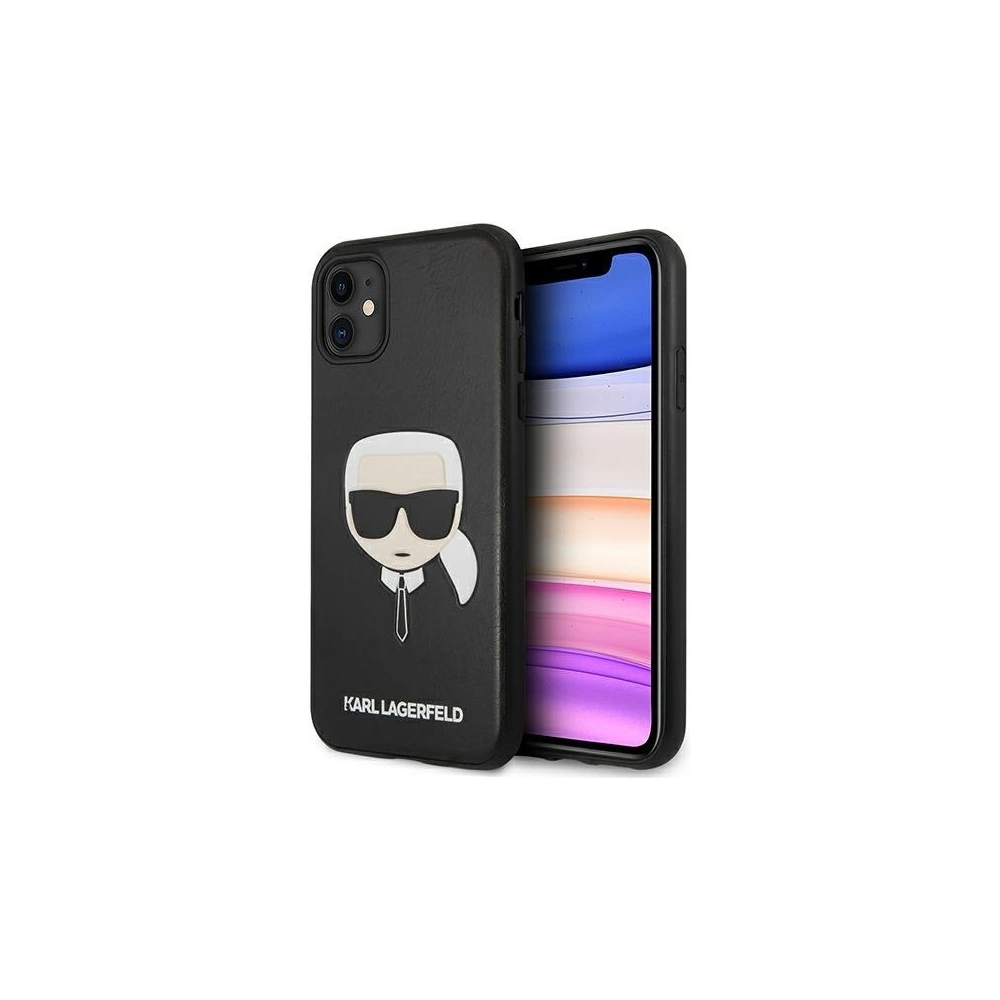 Wholesale Karl Lagerfeld KLHCN61KHBK Apple iPhone 11 black hardcase Ikonik Karl`s Head - KLD435BLK - {ean13} - Hurt