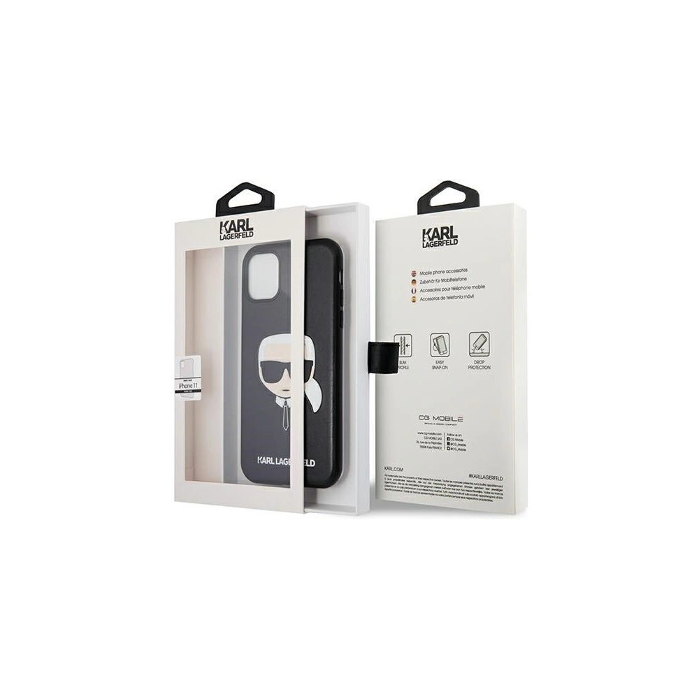 Hurtownia GSM - Etui Karl Lagerfeld KLHCN61KHBK Apple iPhone 11 czarny/black hardcase Ikonik Karl`s Head - KLD435BLK - {ean13} - Hurt