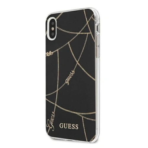 Etui Guess GUHCPXPCUCHBK Apple iPhone X/XS czarny/black hardcase Gold Chain Collection
