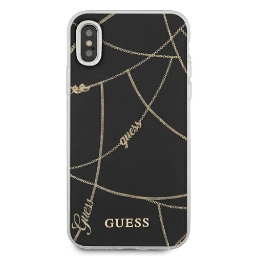 Etui Guess GUHCPXPCUCHBK Apple iPhone X/XS czarny/black hardcase Gold Chain Collection