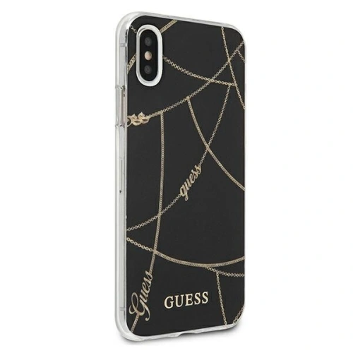 Etui Guess GUHCPXPCUCHBK Apple iPhone X/XS czarny/black hardcase Gold Chain Collection